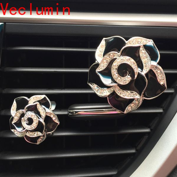 

2pcs camellia flower car freshener air vent clip car aroma diffuser flavoring in auto decor girl's gifts ornaments