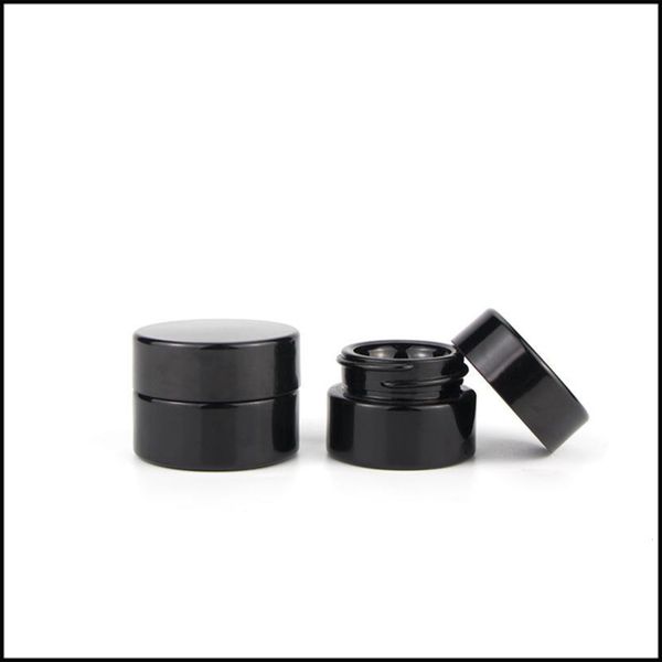 

5ML Black Glass Jar С Классический завинчивающейся крышкой Пустой Dab Косметические баночки Concentrate Контейнер Бесплатная доставка