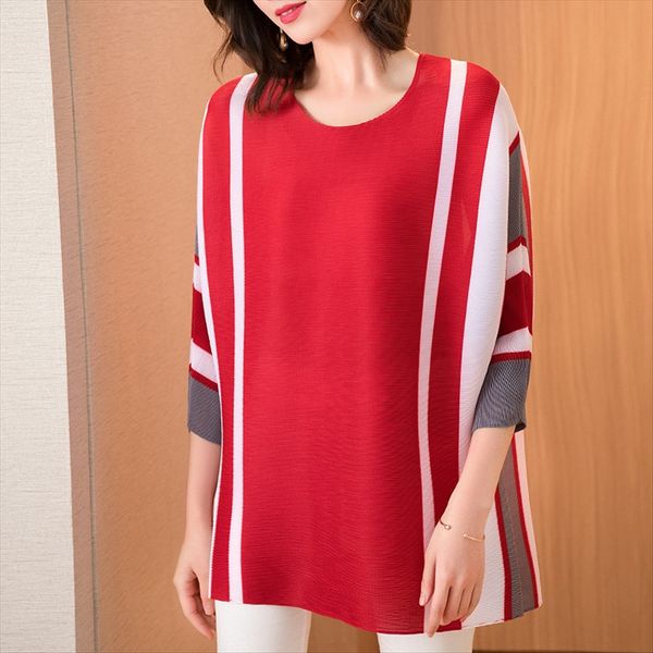 

2019 лета horn футболка horn sanzhai сплошного цвета круглого воротник свободного большого размера труба рукав шить верхнюю складку жизни же, White