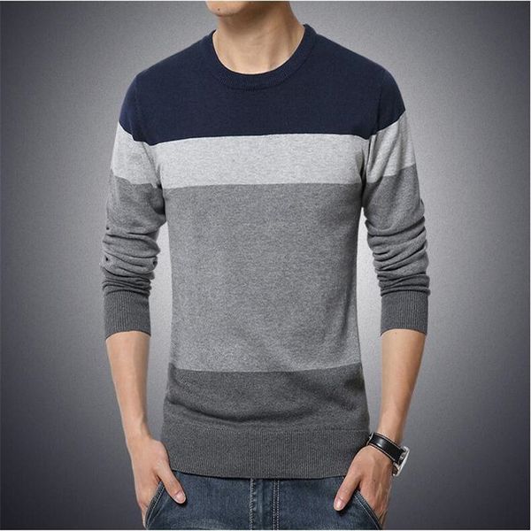 

повседневные мужской свитер o-образный вырез полосатого slim fit knittwear 2020 осень мужских свитеров пуловеров пуловер мужчина прицепного, White;black