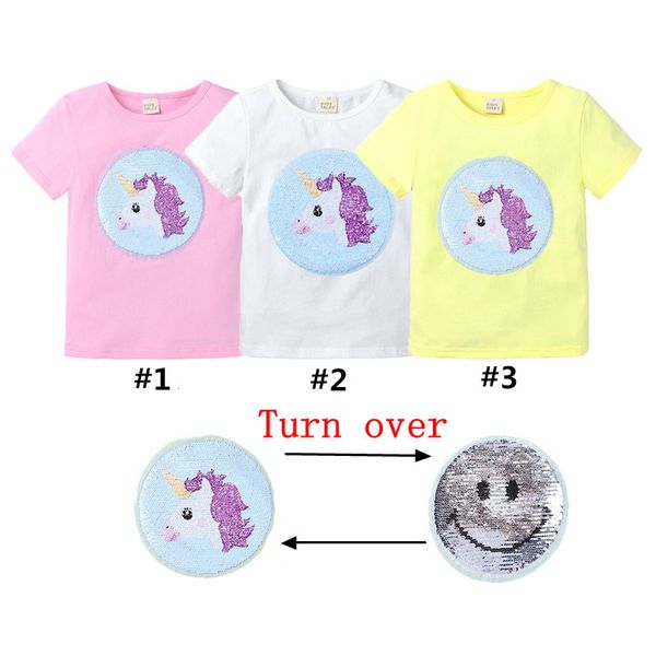 

мода роскошный дизайн девушки реверсивные блестящие блестки футболка детские мультфильм короткие sleever высокое качество лето хлопок футбол, Blue