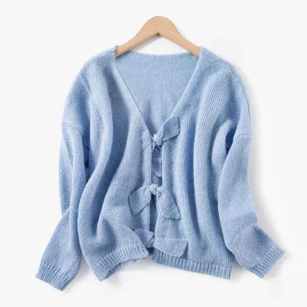 

women sweater new style bow french mohair sweater, White;black