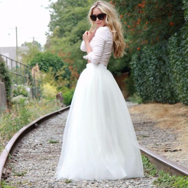 

misshow 2019 summer autumn white tulle tutu skirt pleated skirts womens 18 colors 100% real ps 6 layers 100cm long skirts, Black