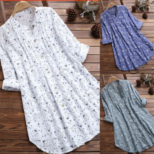 

plus casual women blouse elegant sleeve tunic 2019 shirt streetwear long m-3xl summer size loose blouses fashion new eutoj