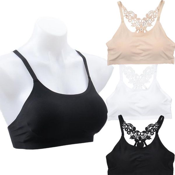 

women one-piece bra vest seamless beauty back all seasons sling casual solid back, insert chest pad casual vest, White;black