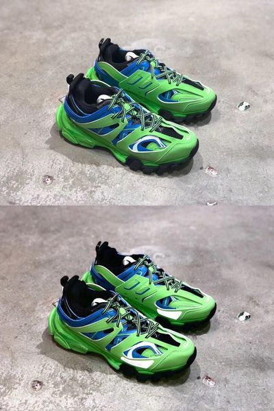 

new special offer track paris triple s 3.0 gray orange yellow casual shoes flat casual shoes tess s. gomma men's and women's shoes, Black