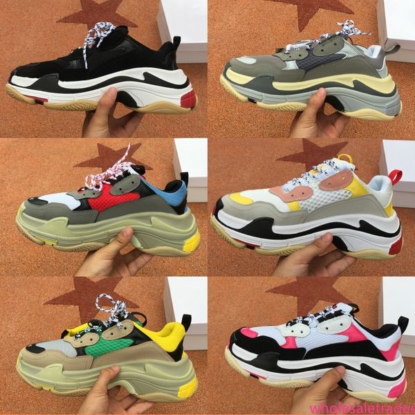 

2019 multi luxury triple s designer old dad fashion sneaker combination platform soles mens womens casual shoes size 36-45