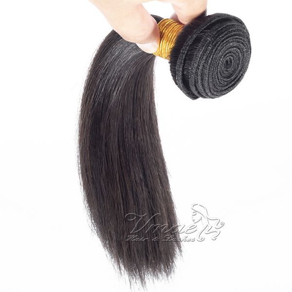 

vmae peruvian virgin remy hair cuticle aligned straight 3 bundles unprocessed human hair extension grade 12a weft natural color weaves, Black