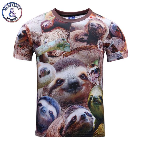 

мужская дизайнерская рубашка 3dt плотное животное ленивец город животных смешной юмор мужчины и женщины творческая пара рубашка с коротким р, White;black