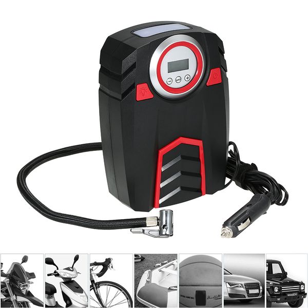 

car styling portable pump tire inflator air compressor dc12v with led digital display up to 150psi for car bicycle suv boat