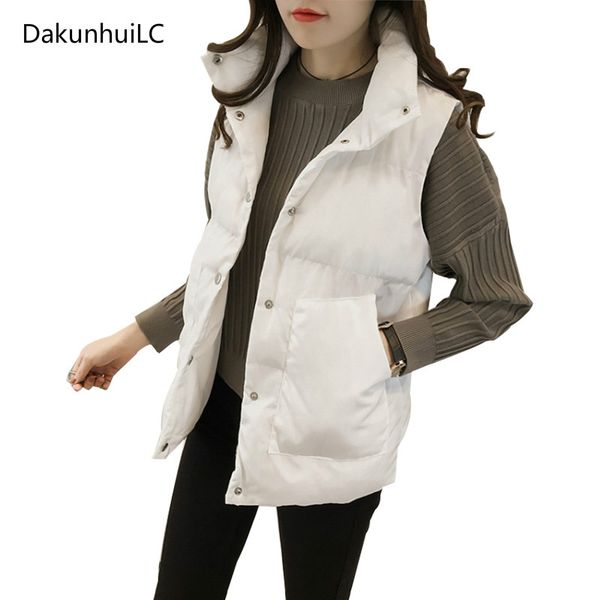 

2019 women winter down vest coat slim fit vests female casual warm waistcoat black white vest plus size s-4xl