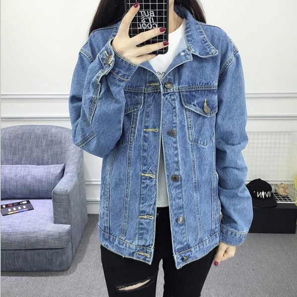 

2019 autumn fashion denim outerwear coats jeans coats loose casual boyfriend style denim jackets for women, Black;brown