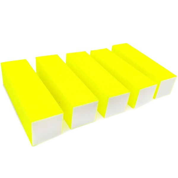 

5 pieces professional nail art files sanding buffer sponge nail file block yellow sandpaper manicure tips art care tools