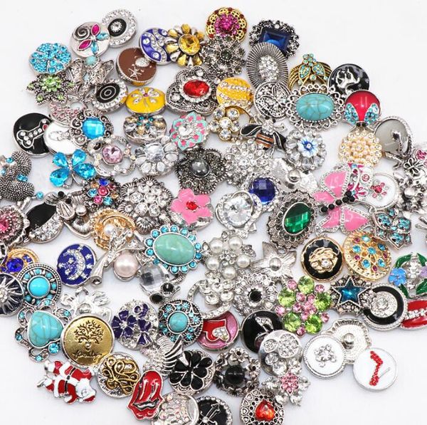 

10pcs 2019 new 18mm snap button jewelry snaps buttons mix style for snaps jewelry bracelets pendants etc, Bronze;silver