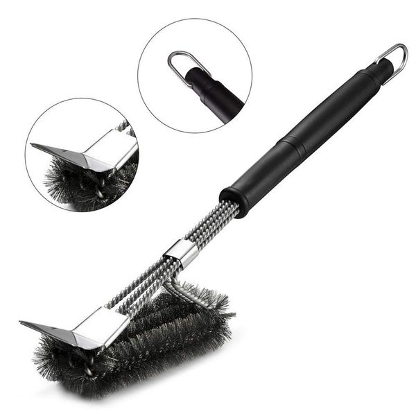 

barbecue brush, 3 in 1 barbecue grill brush cleaning brush with stainless steel wire, perfect for barbecue, gas grill