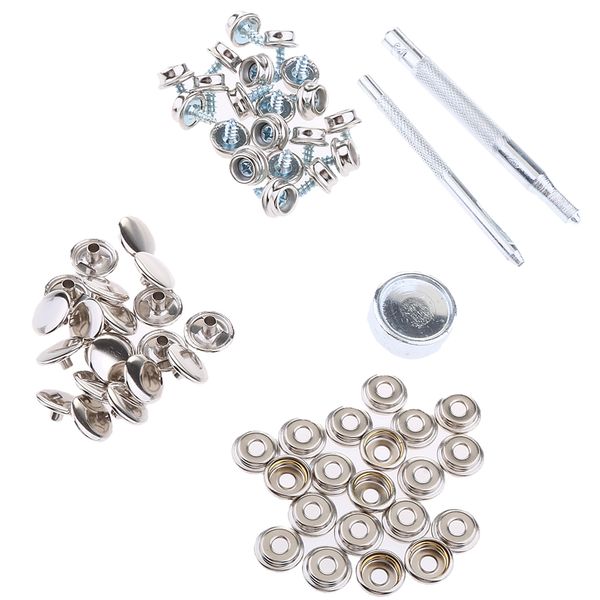 

63pcs boat canvas fabric snap cover stainless steel 3/8'' screw button socket fastener kit