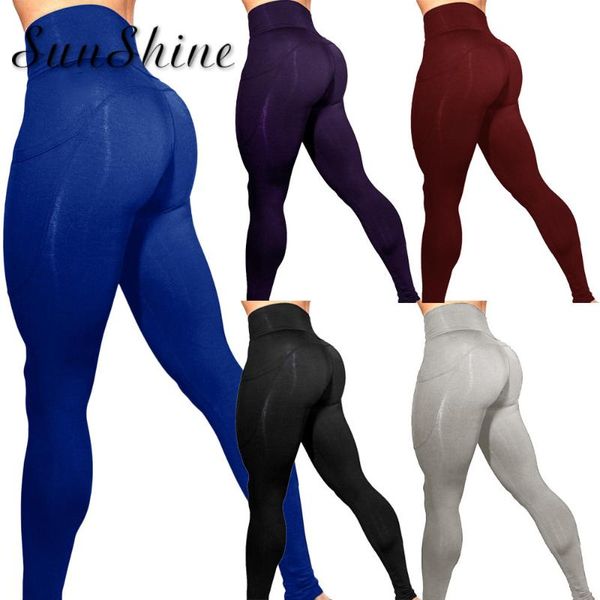 

elasticity fitness leggings skinny women solid workout sports gym running pencil pants seamless leggins clothing, White;red
