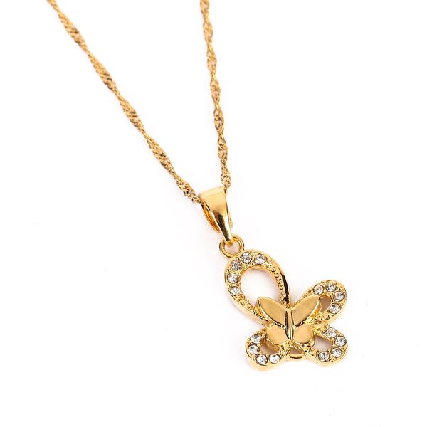 

new fashion 24k butterfly crystal pendant necklace animal jewelry necklace valentine's day gift, Silver