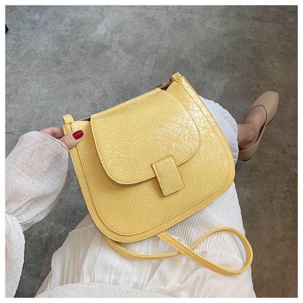 

solid color thin shoulder strap women's shoulder bags retro buckle crossbody bags for women simple leather ladies messenger bag