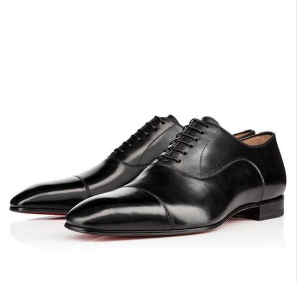 

red bottoms dandelion flats chaussure femme mens formal business shoes dress loafers shoes size 46, Black