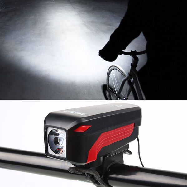 

bike horn touch control led front lamp bicycle cycle usb charging headlight
