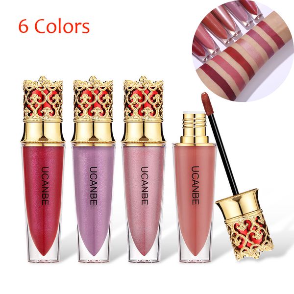 

crown design 6 colors extreme flash liquid lip gloss makeup shimmer matte creamy pigment lipstick long lasting cosmetic tslm2