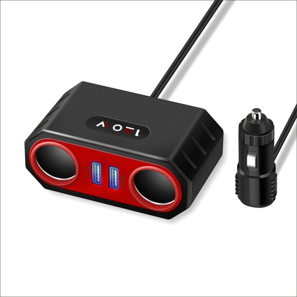 

car assessories a two-hole cigarette lighter for automobile and motorcycle