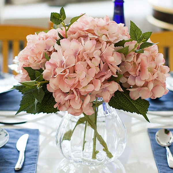 

artificial hydrangea flowers bouquet wedding party diy real touch fake flowers home garden decoration floral plants