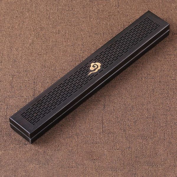 

1pcs черный деревянный благовония держатель ладана coffin горелки вуд курильница box ароматерапия censer для дома и офиса