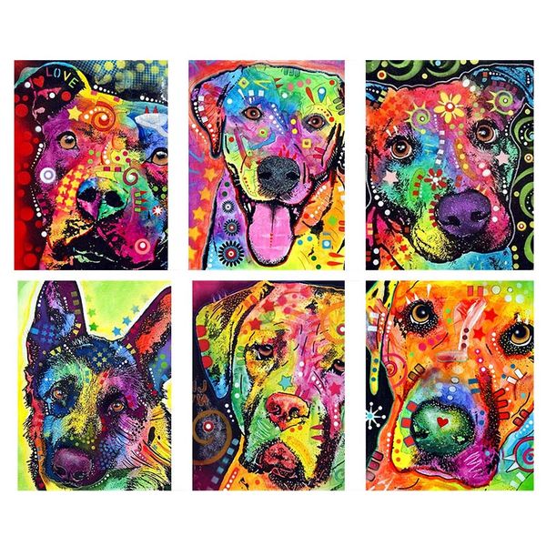 DIY 5D Dog Series Diamond Painting Embroidery Cross Stitch Frame Picture Crafts
