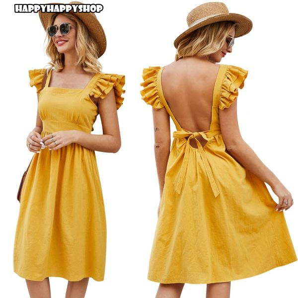 

boho style women ladies summer backless sundress solid color high waist slim dress beach holiday party sleeveless vestidos gown, Black;gray