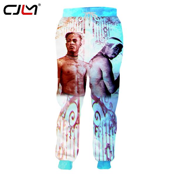 

cjlm повседневные брюки homme мода свободные красочные 3d брюки печати xxxtentacion хип-хоп большой размер одежды мужские зимние брюки, Black
