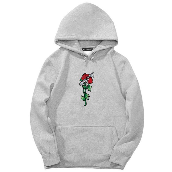 

горячие продажи 2018 марка autumn spring hip hop пуловер кофты мужчины высокого качества hoodie мода роза печать мужские толстовки tops, Black
