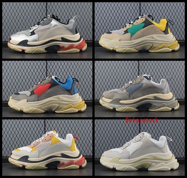 

ins fashion paris 17fw triple-s sneaker triple s casual luxury dad shoe for men women beige black sports running shoes trainers 36-45