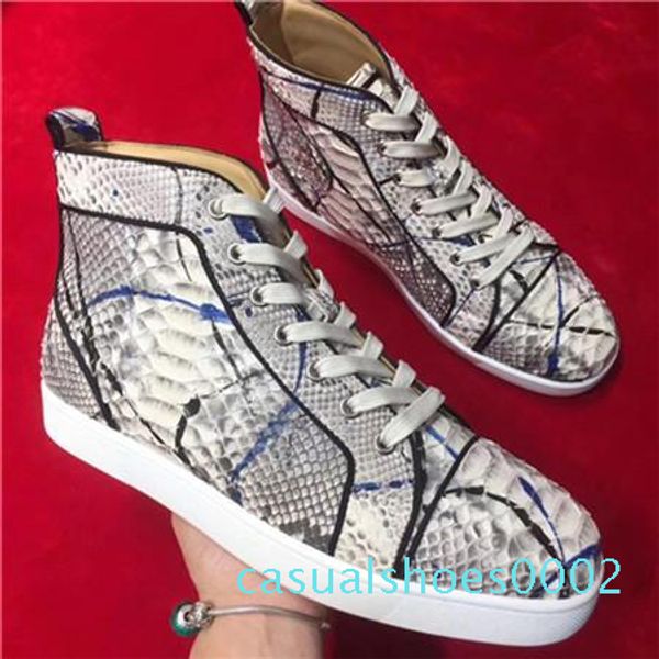

2020 new luxury black gold glitter sequins red bottom shoes designer high spikes toe genuine leather flats party wedding sneakers c02