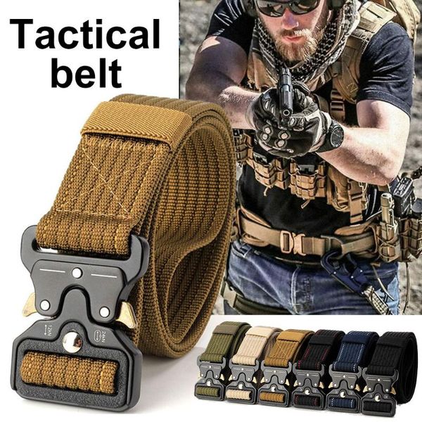 

equipment enhanced edition waist straps training belt 6 color safety zinc alloy buckle emergency survival, Black;gray