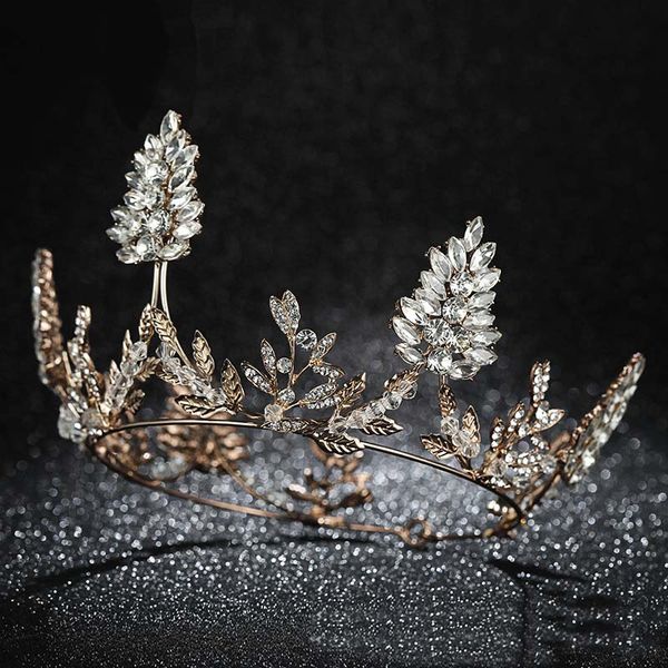 

forseven 2019 new design delicate wedding jewelry sets gold metal crystal full round tiaras crowns pendant earring eardrop, Silver