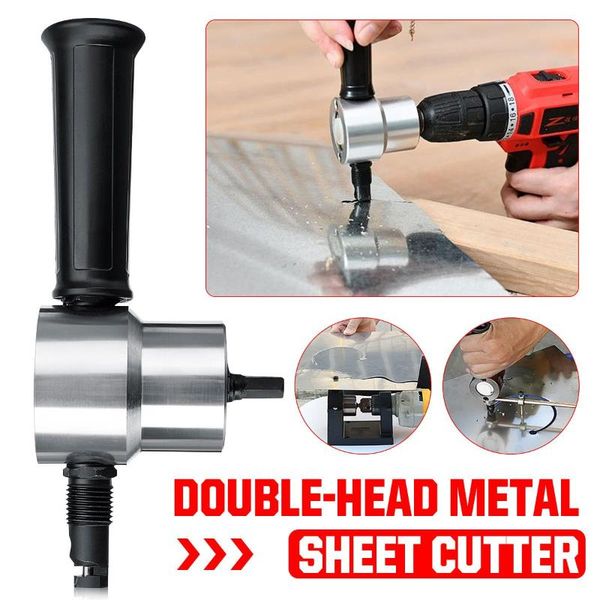 

double head metal sheet nibbler cutter electric punching shears cutting metal sheets machine power drill attachment cutter tool