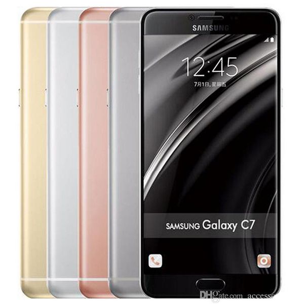 

refurbished original samsung galaxy c7 c7000 dual sim 5.7 inch octa core 4gb ram 32/64gb rom 16mp 4g lte android cell phone dhl 5pcs