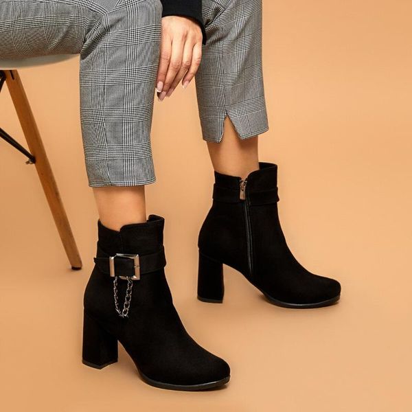 

flo sasa black female high-heeled boots butigo