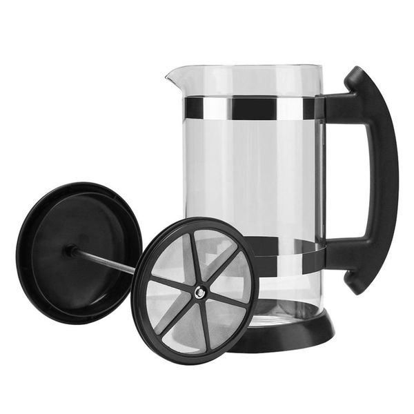 

glass french press coffee pot stainless steel coffee/tea brewer maker filter kettle 1000ml thermos for coffee drinkware