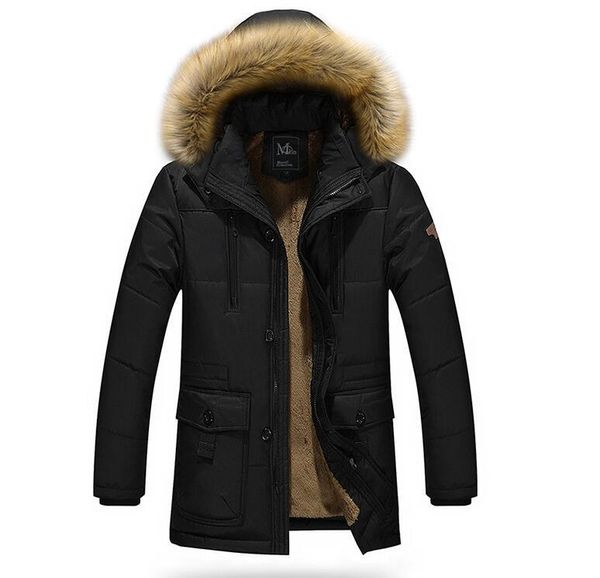 

mens winter warm thick down jackets designer coats hooded fleece anti cold coat jacket, Black