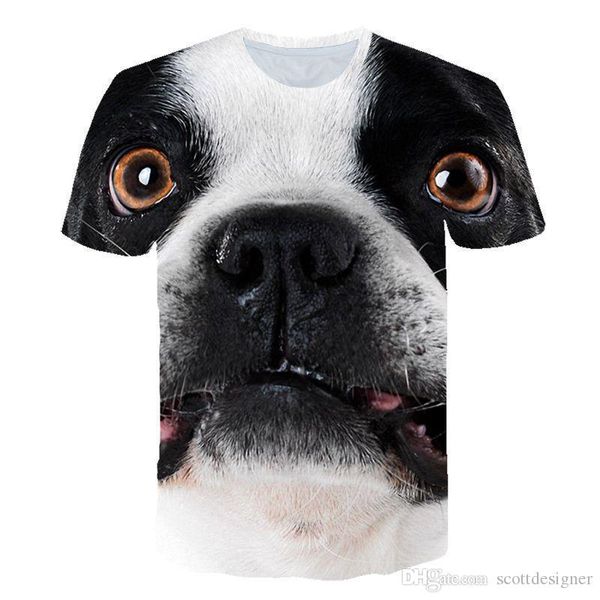 

mens summer 3d print designer tshirts crew neck short sleeve couple clothing dogs cute style casual apparel, White;black