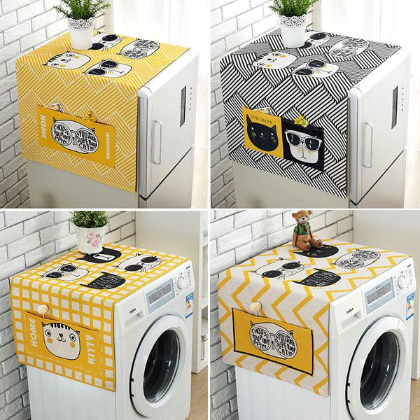 

multicolor dual-purpose linen dust cover proof kitchen washing machine refrigerator storage bags pouch