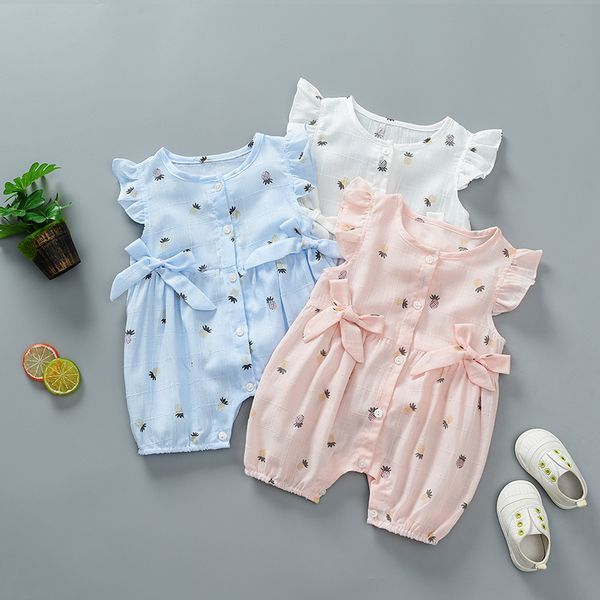 

summer newborn rompers print baby girl jumpsuit clothes outfits for 0-12m infant baby girl boy clothing toddler overalls, Blue