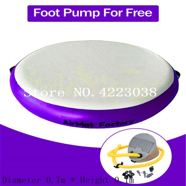 

diameter 0.7m x height 0.1m or customize size,air spot tumbling mats inflatable gymnastic equipment, round airspot