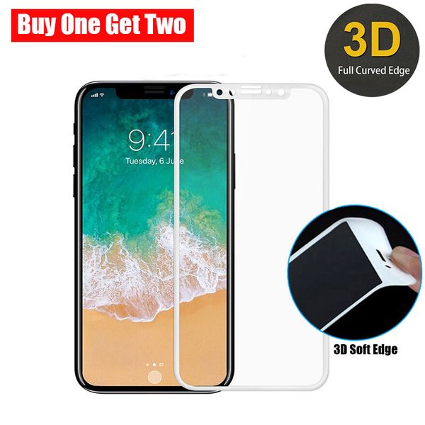 

Горячие Продажи 3D Закаленное Стекло Для iPhone XS MAX XR X 6 7 8 Plus Защитные пленки Мягкий К