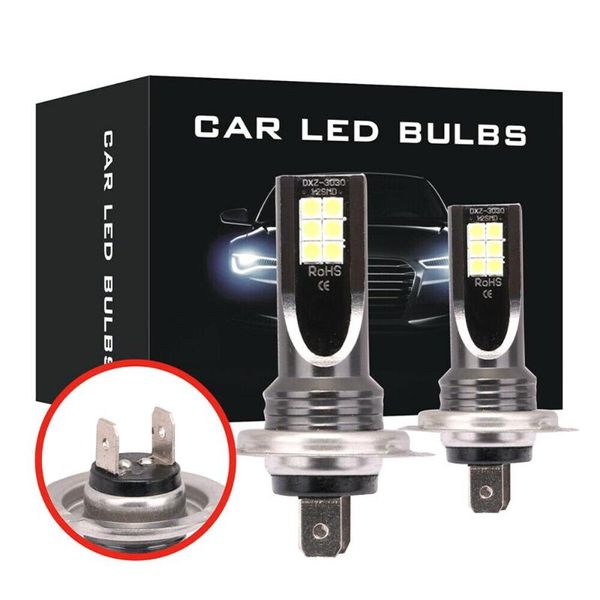 

2pcs h7 80w single/hi/lo beam car headlight white led fog lamp bulb conversion kit w/ aluminum shell 6000k dc 9-32v 10000lm