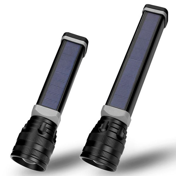 

multifunctional outdoor safety hammer t6 usb charging bank magnet alloy solar charging led emergency flashlight