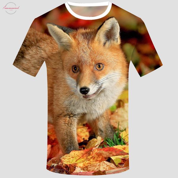 

summer womens t shirt long sleeve fox 3d print animal basic woman clothes tshirt clothes bayan gomlek tee shirt funny, White